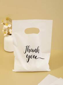 100pcs Solid Color Thank You Plastic Gift Bags, Reusable Plastic Bags Perfect For Jewelry, Clothing, Packaging, Gift And Shopping, Back To School Valentine Day