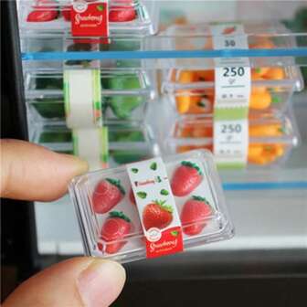 1/6 Scale Miniature Dollhouse Broccoli, Strawberry Box, Fake Kitchen Vegetable Food Model, Game, Blyth BJD Dollhouse Accessories, Photography Prop