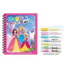 1 Set Magic Water Color Painting Book, Magical Coloring And Drawing Kit, Educational And Reusable Watercolor Painting (Pen And Border Color Of Drawing Book Are Random), For Office, School, Painting, Student, Marker, Stationery, School Supplies, Watercolor, Holiday Party Birthday Gift