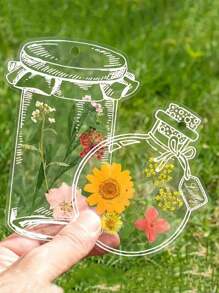 20 piezas/40 piezas Marcapáginas transparente de PVC que puede contener flores y mariposas secas reales, con números de página decorados a mano, adecuado para lectores, entusiastas de las flores secas, bookworms, regalos DIY, regalos de Año Nuevo (no incluye flores)