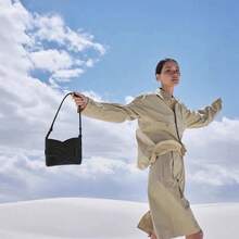 Woven Shoulder Bag Fashion T Rend Retro Messenger Bag Handbag Women Bucket Bag - Black - View 2