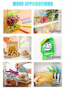 20pcs Food Bag Clips, Portable Food Fresh-Keeping Sealing Clips, Reusable Moisture-Proof And Dust-Proof Clips, Suitable For All Kinds Of Plastic Bags And Snack Bags, Kitchen Storage Boxes And Storage, Kitchen Accessories, Kitchen Gadgets