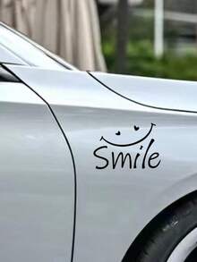 1 件黑色[笑脸]汽车贴纸，创意个性化汽车外部贴花贴纸，适用于汽车、笔记本电脑和所有型号