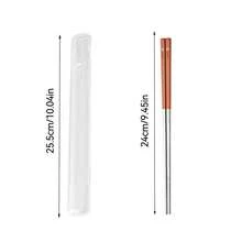 可爱水豚图案中国筷子，便携式 24 厘米 316 不锈钢防滑筷子带餐具盒，耐高温可重复使用寿司棒，耐用防霉厨房餐具，可用洗碗机清洗，适合学生和成人在家中、学校、办公室、户外露营、野餐、旅行中使用