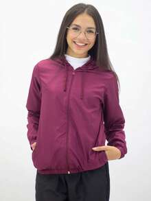 Unisex Children's And Youth Windbreaker - 紫紅色 - 查看 1