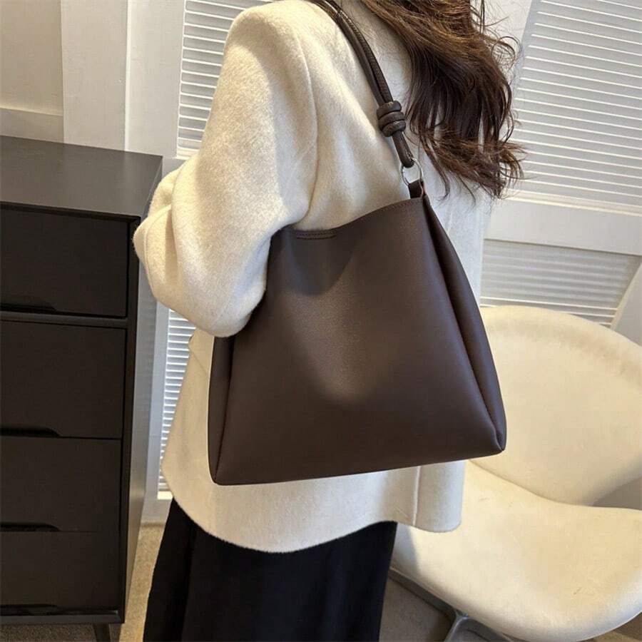 Niche Design Fashionable Foreign 2025 New Fall And Winter Broadband Shoulder Bag Popular Bucket Bag - Coffee - View 1