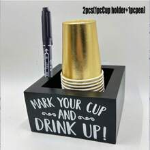 2 stuks houten wegwerpbeker opbergdoos vierkant bureau bar koffieshop papieren bekerhouder,
