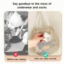 1pc Japanese Style Socks Storage Hanging Bag, Wardrobe Hanging Underwear Storage Bag, Wall Hanging, Dormitory Free Punching Bag