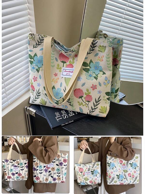 1pc Commuter Tote Bag Women's Fresh And Simple Japanese Style All-Match Shoulder Bag Student Handbag Large Capacity Canvas Handbag - Fashion Shoulder Handbag, Large Capacity Canvas Bag Commuter Tote Bag Shoulder Bag Two Sizes. Easy To Maintain, Open Design, Perfect For Office, School And Daily Multi-Purpose Use. Work. Holiday Gift Birthday Gift. Travel Business Trip