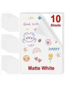 50 Blatt bedruckbares Vinyl Aufkleberpapier, wasserfestes A4 transparentes Kopierpapier, Tintenstrahldrucker, DIY selbstklebende Etiketten Aufkleber, Fantasy Thema, Fenster Dekoration | Regenbogen Effekt | Glänzende Oberfläche | Halloween Graffiti Aufkleber | Weihnachtsdekoration