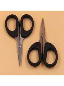 2pcs Random Style Scissors, Office Supplies, Household Kitchen Sewing Paper Cutting Craft Scissors, Stainless Steel DIY Scissors, Student Handicraft Small Shears