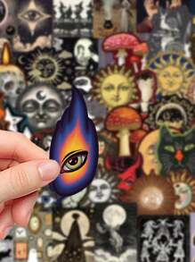 50pcs Mysterious Heavenly Curse Decorative Sticker Pack For Phone Case, Journal, Guitar, Helmet, Skateboard, Laptop, Self-Adhesive Art Decal