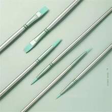 6pcs Professional Painting Brush Set For Acrylic, Watercolor, Oil, Gouache - Multifunctional Pen Body And Pen Surface Wooden Handle Artist Brush, Smooth To Use, Easy To Clean - Suitable For DIY Art Projects, Christmas, Halloween, Thanksgiving Crafts Materials,Back To School,School Supplies