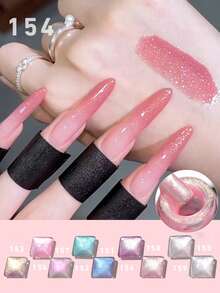 XUANYIZHI 1 件 9 件套极光冰透明指甲油凝胶套装，全息闪光指甲用品，非常适合初学者美甲 DIY 礼物 - 彩色 - 查看 2