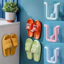 4 piezas de estantes adhesivos de colores para zapatillas - impermeables, ganchos para zapatos montados en la pared para baño, cocina y decoración del dormitorio | ahorro de espacio, fácil de instalar - estilo moderno, material de plástico, fácil de instalar