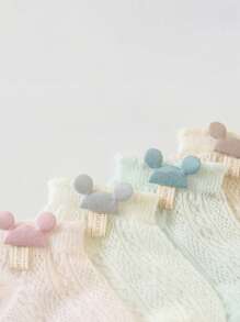 4 أزواج من جوارب أطفال شبكية مطبوع عليها شخصية ميكي ماوس الكرتونية، قابلة للتنفس، مناسبة للصيف