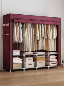 1pc Assembled Cloth Wardrobe Cabinet, Easy Installation Portable Closet For Bedroom, Rental House Storage, Sturdy