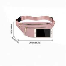 Bolso de cintura estilo coreano, ligero de nailon | Bolsa de pecho multifuncional para deportes y con cremallera antirrobo ajustable y gran capacidad para guardar el teléfono móvil, el cambio y artículos personales, ideal para viajes al aire libre y salidas - Multicolor - Ver 4