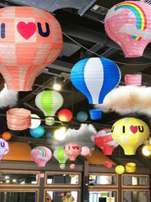 1 Stück, 30cm Papierlaterne Lampenschirm zum Selbermachen, Deckenaufhänger Dekoration für Partys, bunte Heißluftballon Hängedeko für Hochzeiten, Partys und Geburtstage - faltbare Papierlaterne, Weihnachten