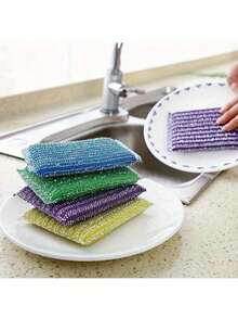 5/10 件装洗碗海绵黑白双面加厚海绵厨房清洁洗碗布锅擦魔术湿巾厨房浴室家居家居用品