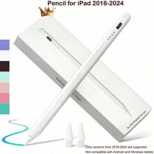 1 قلم متوافق مع أجهزة iPad من طراز iPad 2018-2024، بطارية ليثيوم أيون سعة 90 ميللي أمبير ساعة، شحن أسرع، رفض للبقع، حساسية لميلان، متوافق مع قلم Apple،قلم تنسيقي لأجهزة iPad 10 / 9/8/7/6، iPad Pro11/12.9/13بوصة M4، iPad Air 3/4/5/M2، iPad Mini 5/6 [بدون وظيفة الشحن المغناطيسي]