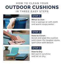 Outdoor Dining Chair Cushion, 21x21, Water Repellent, Fade Resistant 21x21, Ruby Red Leala - Sapphire Aurora Blue Stripe - View 9