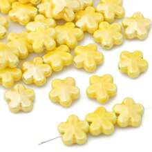 10 pezzi Perle in ceramica a forma di fiore da 12 mm per realizzare gioielli fai-da-te - Perle decorative multicolore vibranti per collane, braccialetti e accessori, forniture per hobby, perle con finitura lucida, perle vibranti, perle per la creazione di gioielli