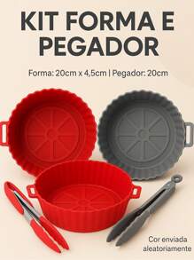Kit Forma de Silicone E Pegador - Alta Resistência e Praticidade na Cozinha