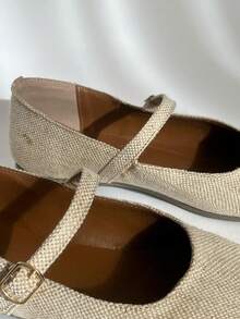 Sandalias planas tipo merceditas - Beis - Ver 5