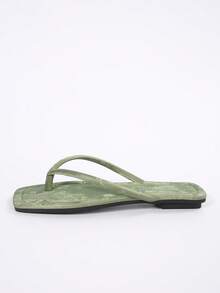 法式人字拖女鞋，甜美仙气，百搭沙滩度假鞋，防滑软底，适合约会、聚会、派对、休闲穿着，春夏百搭单品。 - 綠色 - 查看 5