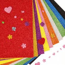 10pcs/Pack Thicker A4 Size Glitter Sponge Paper, Colored EVA Foam Paper For Arts And Crafts, Preschool Decoration - Red Bowknot Decor,Back To School,School Supplies