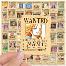 ONE PIECE 50PCS Cartoon Anime One Piece Zoro Ace Wanted Posters Stickers Cool Graffiti Decals DIY Phone Suitcase Laptop Fridge Wall Decoration Stickers Room Decor Home Decor Wall Stickers Personalised Stickers