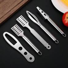 Multifunctional Fish Descaler, Thick Stainless Steel Fish Scaler Cleaner For Home Kitchen Seafood Tools - Silver - View 1