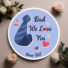 45/96pcs Customized Blue Cartoon Beard Love Pattern Father'S Day Circular Stickers, Father'S Day Label Stickers, Suitable For Gift Bag Candy Bag Decoration, Gift Box Sticker - Multicolor - View 11