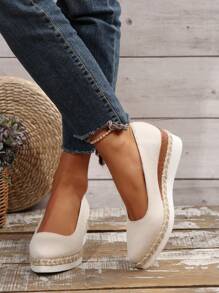 Women's Flat Loafers, Fashionable Versatile Casual Slip-On Pointed Toe Wedge Shoes