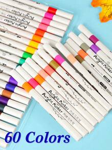 Set de 12/24/36/48 rotuladores de pintura acrílica de colores para pintura y manualidades DIY, a prueba de agua, lavables, se pueden usar para pintar en tela, vidrio, cerámica, plástico y la mayoría de las superficies, es una papelería de pintura utilizada para manualidades DIY, bocetos y crear hermosas obras de arte en oficinas, escuelas, estudiantes, papelería y útiles escolares.