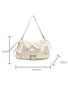 Tas Selempang PU Warna Polos dengan Tali Serut, Tas Bahu Modis dengan Gesper, Tas Selempang untuk Bepergian Sehari-hari, Cocok untuk Jalan-jalan, Berbelanja, Kehidupan Sehari-hari, dan Berkomuter. - MultiWarna - View 7