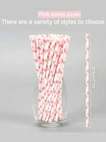 1/25/50支粉色系列吸管、吸管、厨房用具、礼品装饰和派对用品吸管适用于冷饮和饮料，适合夏季派对、婚礼、生日、卡通装饰 - 彩色 - 查看 11