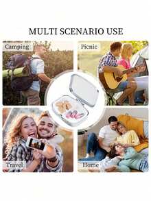 方形药盒，护士图案，便携式药盒，迷你金属收纳盒，便携式珠宝药盒，个性化创意礼物，蝴蝶结，护士帽，药瓶图案，适合旅行、户外活动，可放入包袋和口袋，可用作婚礼礼物、礼品和接待装饰，独特设计的装饰旅行收纳盒，母亲节礼物，送给朋友的礼物，护士礼物 - 銀色 - 查看 6