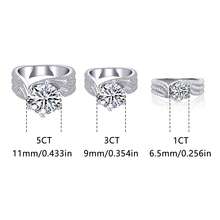 1 Piece Luxurious 1/3/5 Carat Round Moissanite Six-Prong Set Women's Wedding Ring, Featuring Lab-Created Diamonds, Plated With 18K White Gold On S925 Sterling Silver. This Ring Is Perfect For Weddings, Proposals, And As A Valentine's Day Or Anniversary Gift - Silver - View 31