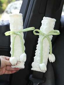 Tulip Flower Car Seatbelt Shoulder Pad Cover, Creative Car Seat Belt Protector, Universal For All Seasons,Car Accessories Women - Multicolor - View 5