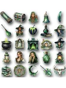 SCXXBSW 50pcs Forest Witch Stickers Cartoon Graffiti Stickers Decorative Handbooks Water Cups Notebook Luggage Waterproof Stickers - Multicolor - View 11