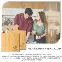 1 件雕刻切菜板，个性化结婚礼物，乔迁礼物，个性化切菜板，周年纪念礼物，桨式切菜板 - A4 Pattern Desgin 2 - 查看 11