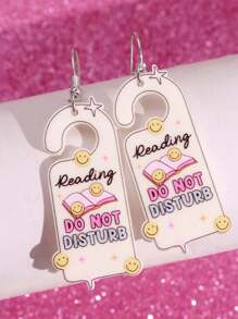 1 Pair Creative Unique Cute Cartoon Fake License Plate Earrings For Women, Party Jewelry