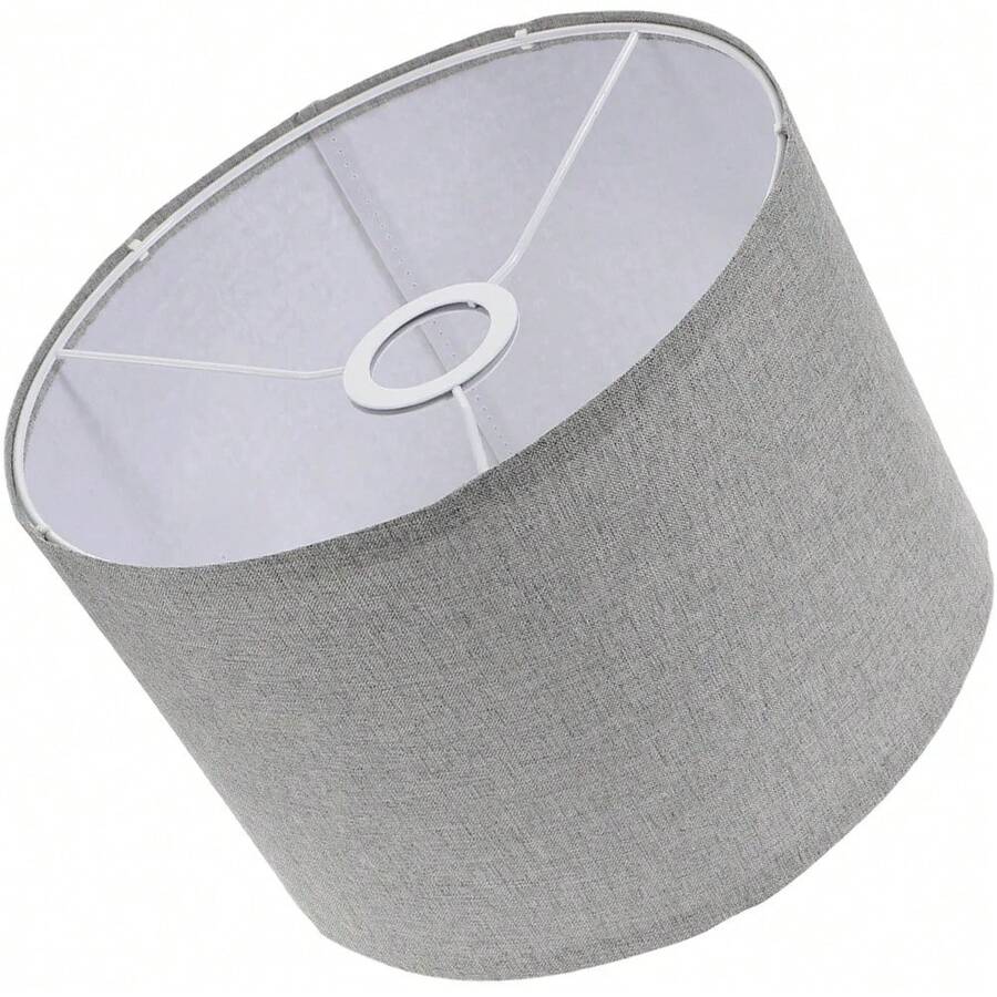 Linen Lamp Shade Table Floor Lamp Light Shade Lampshade Home Decoration For Bedroom (Suitable For E27 Bulb) - Grey - View 1