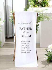 1pc/2pcs- Father Of The Groom Wedding Memorial Reserved Chair Sign In Parent's Love Memory Celebration From Heaven Wedding Banner Memorial Sign Sympathy Memory Gift