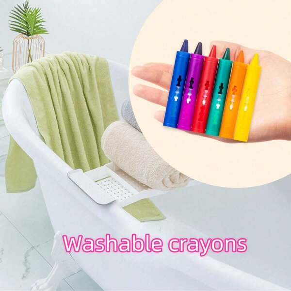 Set da 6 pezzi di pastelli da bagno lavabili e facili da pulire, pastelli colorati per vasca da bagno, adatti come regali per le vacanze