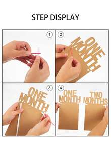 1 件婴儿 1 岁生日派对摄影背景，1-12 个月相框横幅，适用于 1 岁生日摄影道具 - 卡其色 - 查看 7