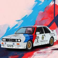 1:24 比例 M3 烧毁模型车玩具，合金压铸模型带声光，可伸缩街车模型，时尚收藏玩具，男士理想礼物，返校礼物