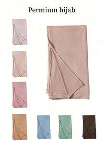 1 件女士平纹头巾，莫代尔头巾汗布，纯色，丝滑柔软舒适透气莫代尔面料头巾，头巾，平纹覆盖物，180 厘米 * 70 厘米围巾/披肩，适合日常、户外、祈祷和礼拜 - 杏色 - 查看 7